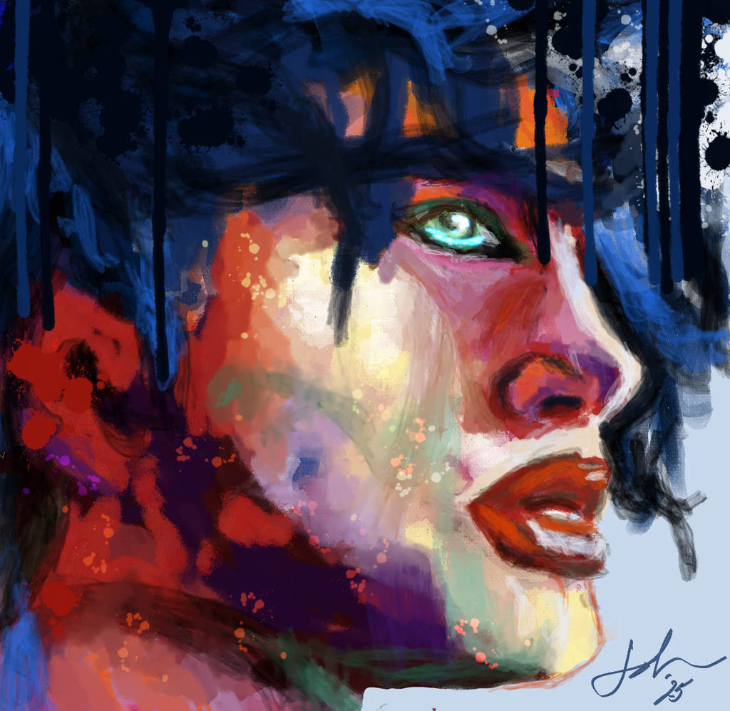 Abstract Portraits Series in Acrylics and Oils