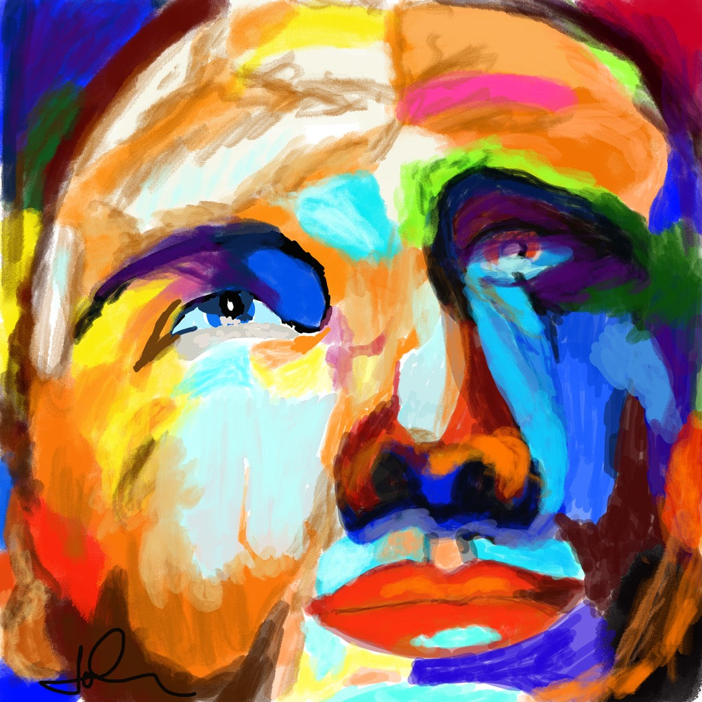 Abstract Portraits Series in Acrylics and Oils