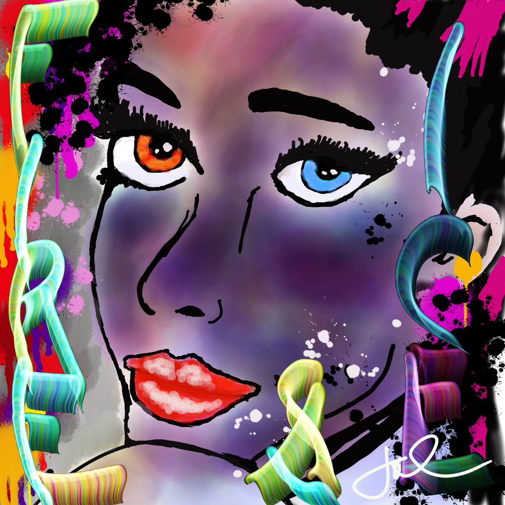 Abstract Portraits Series in Acrylics and Oils