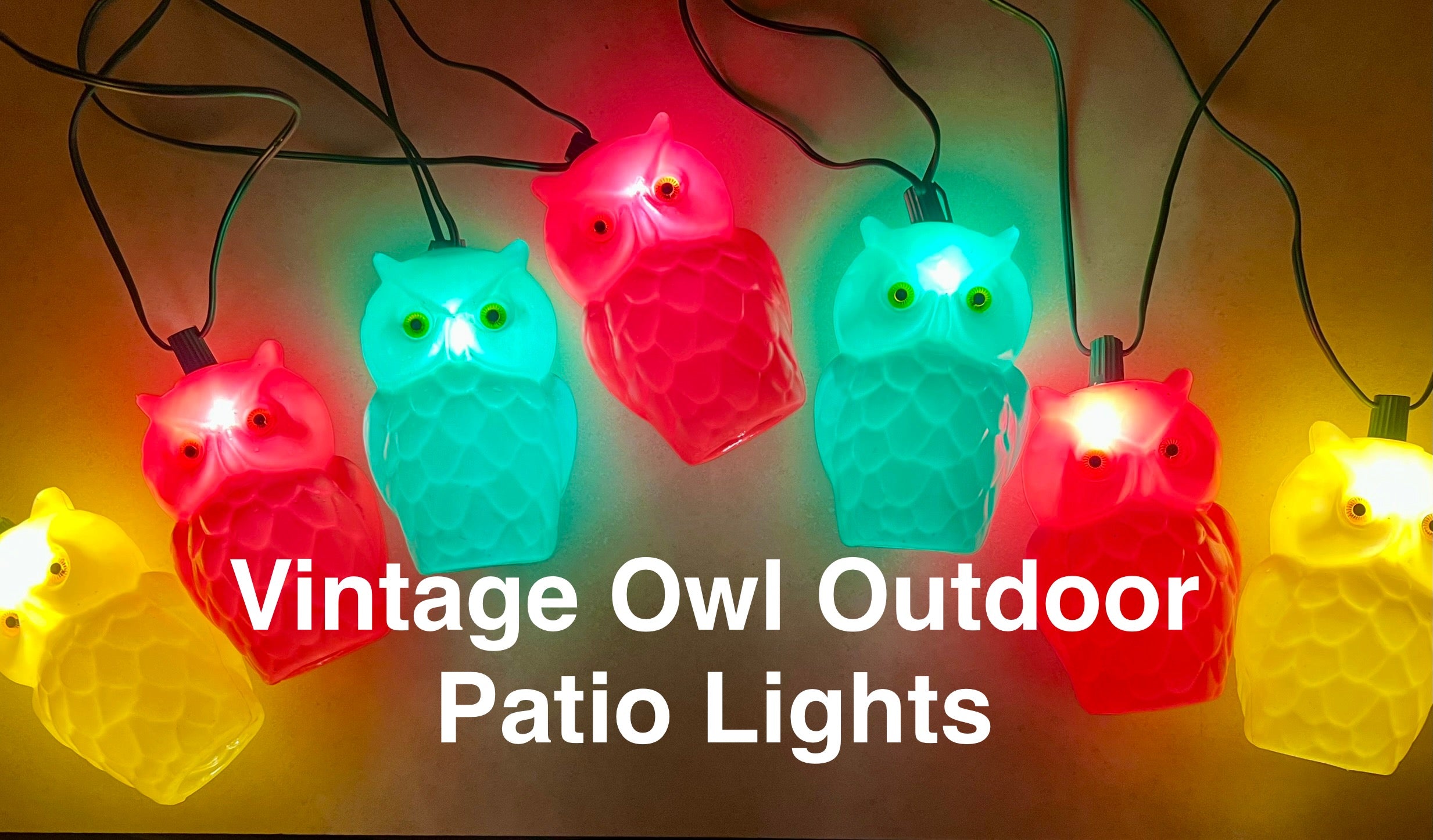 Vintage Owl Lights outdoor light string plugin