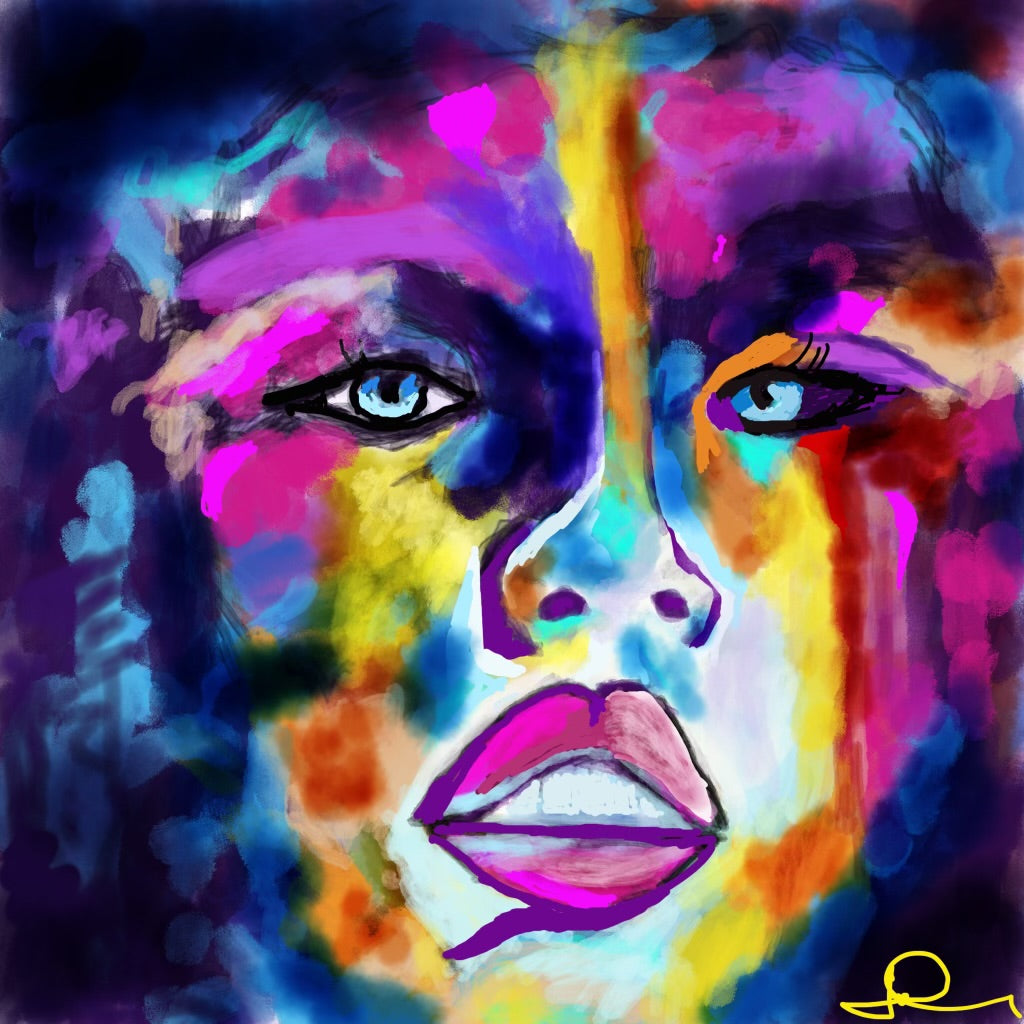 Abstract Portraits Series in Acrylics and Oils