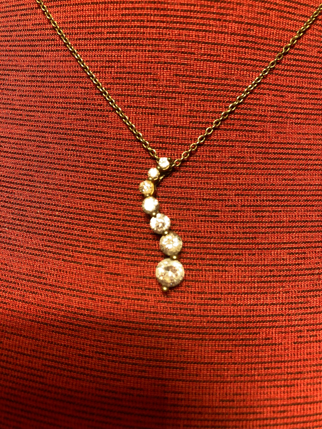 Vintage Stauer journey necklace gemstone stamped 925 seven stones hanging from an 18 inch sterling silver chain