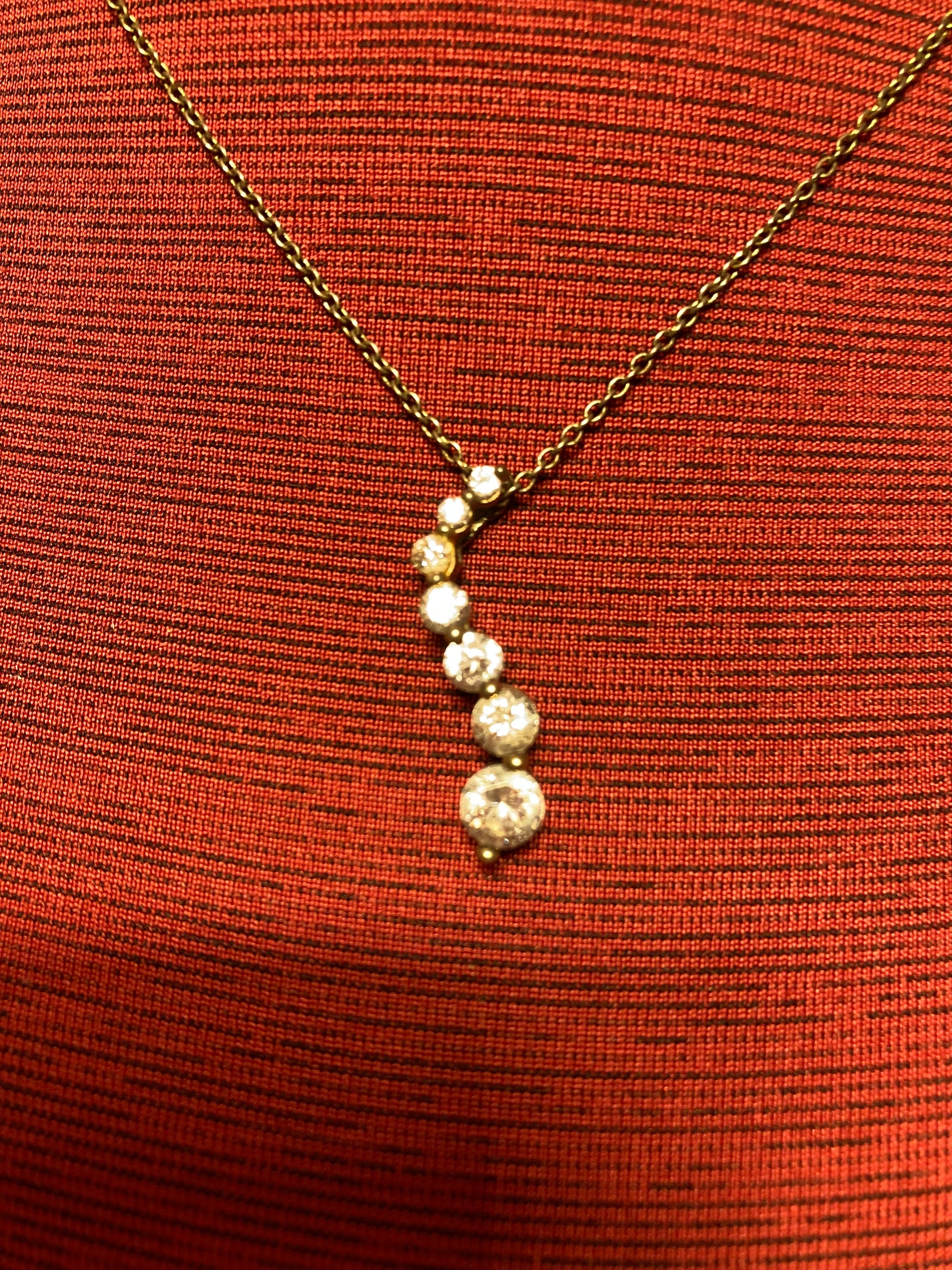 Vintage Stauer journey necklace gemstone stamped 925 seven stones hanging from an 18 inch sterling silver chain