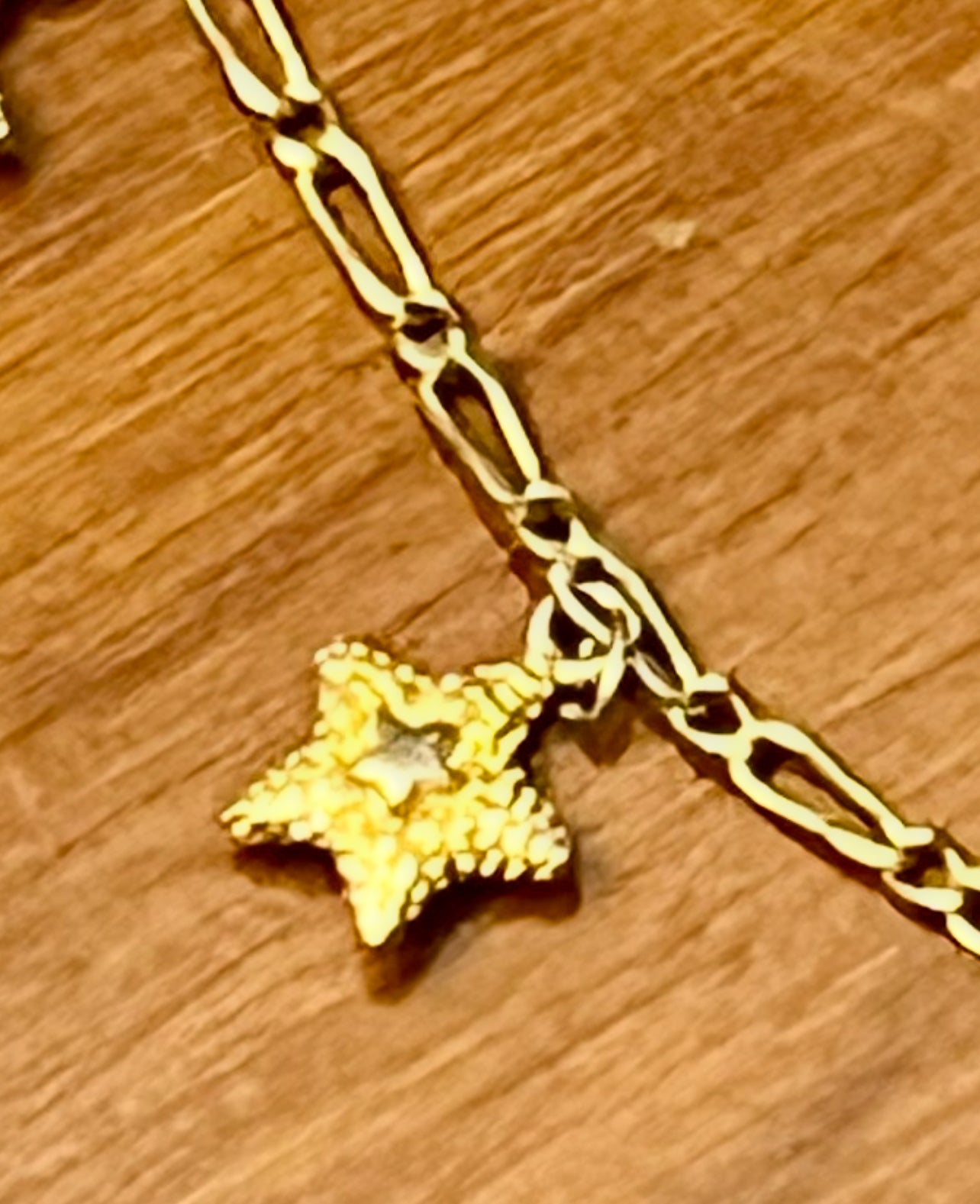 12" gold chain and golden starfish station necklace