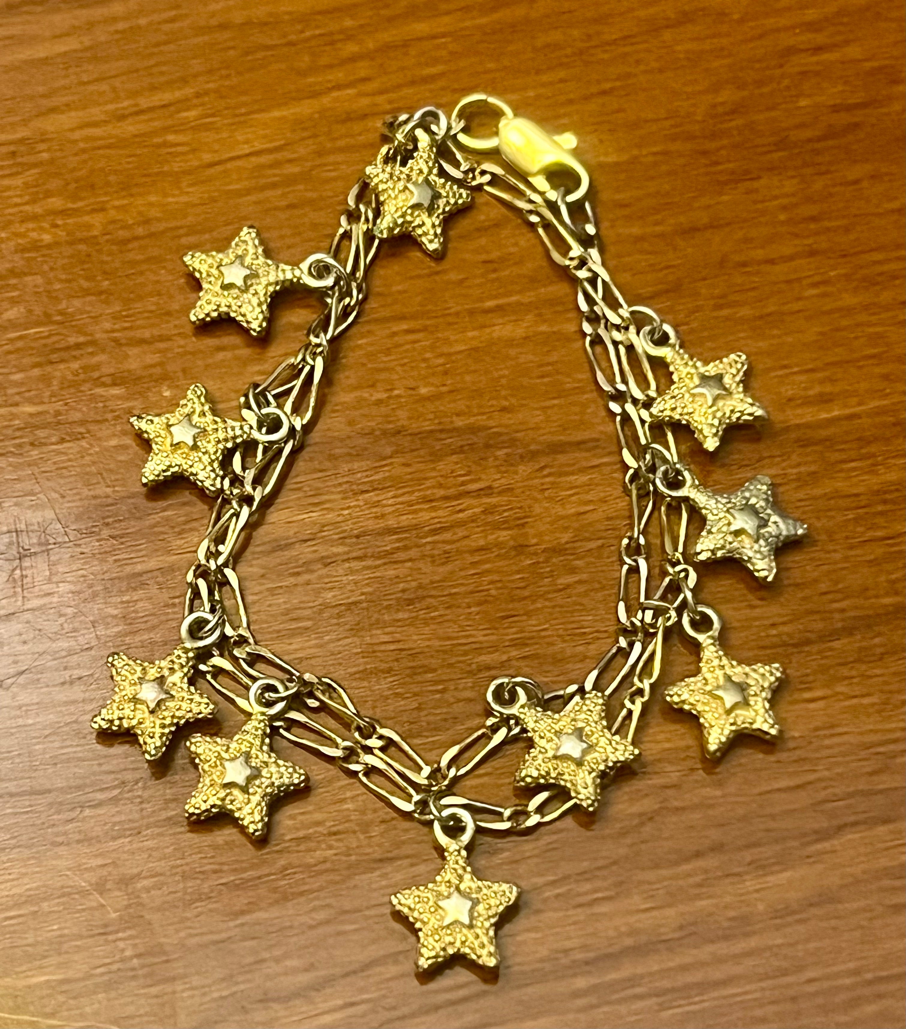 12" gold chain and golden starfish station necklace