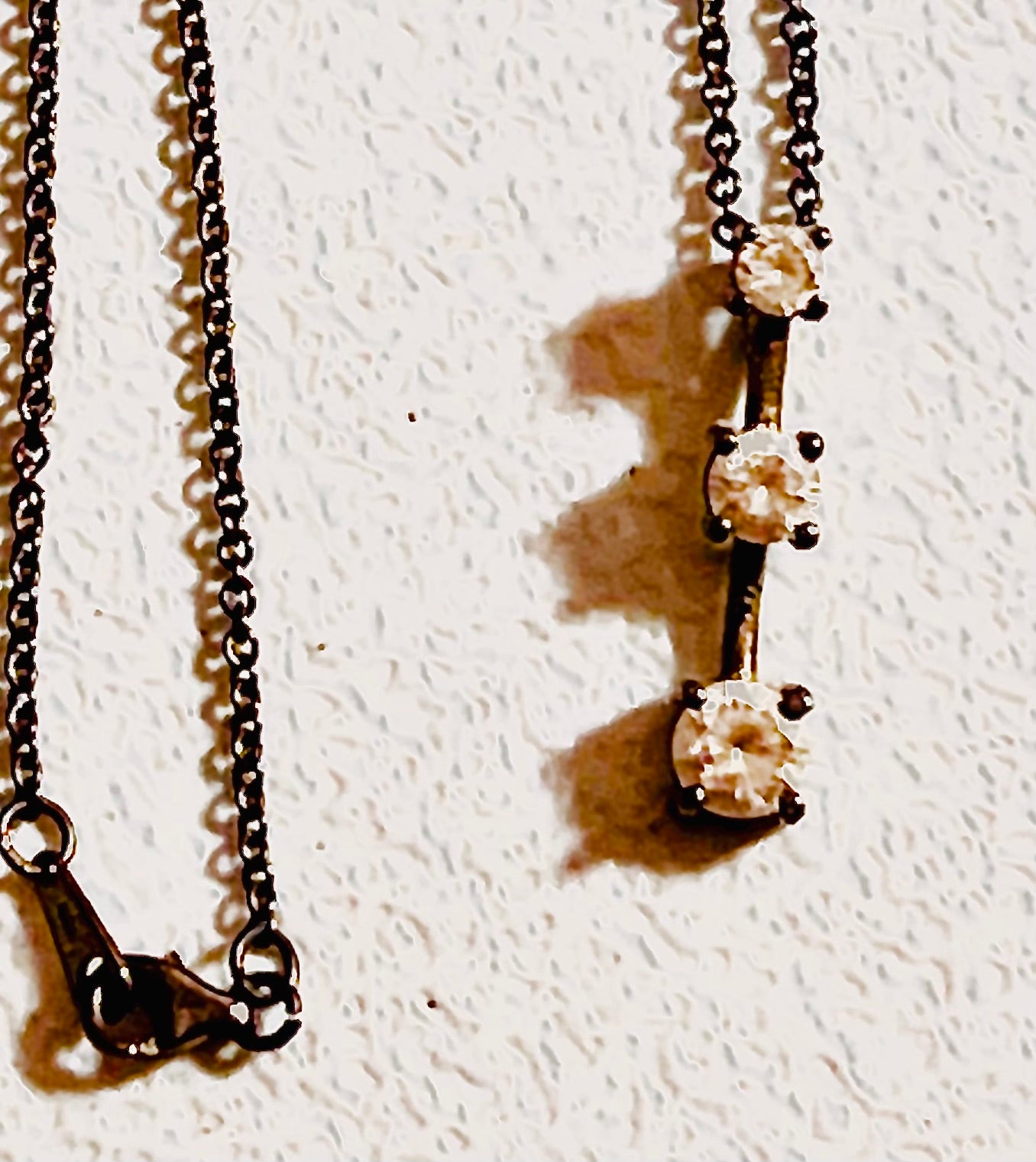 Vintage, 925 sterling silver CZ past present and future pendant on an 18 inch, 925 sterling silver chain