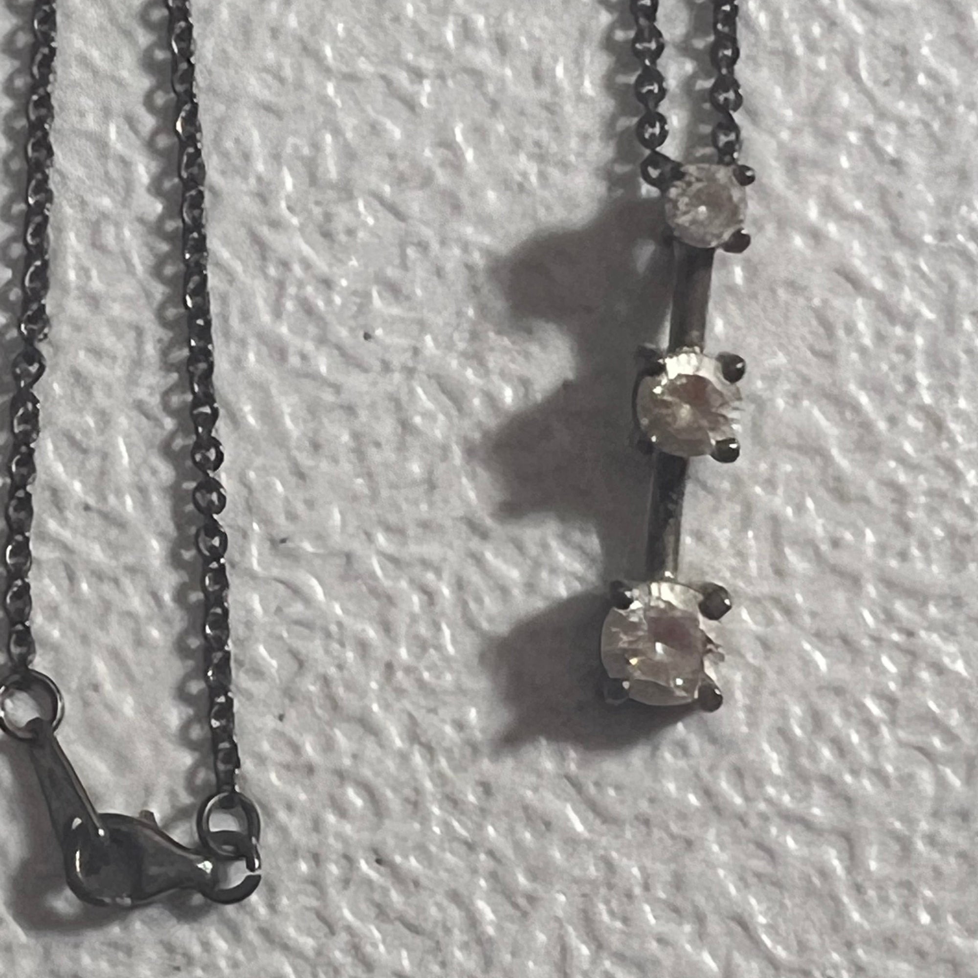 Vintage, 925 sterling silver CZ past present and future pendant on an 18 inch, 925 sterling silver chain