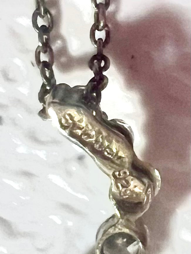 Vintage Stauer journey necklace gemstone stamped 925 seven stones hanging from an 18 inch sterling silver chain