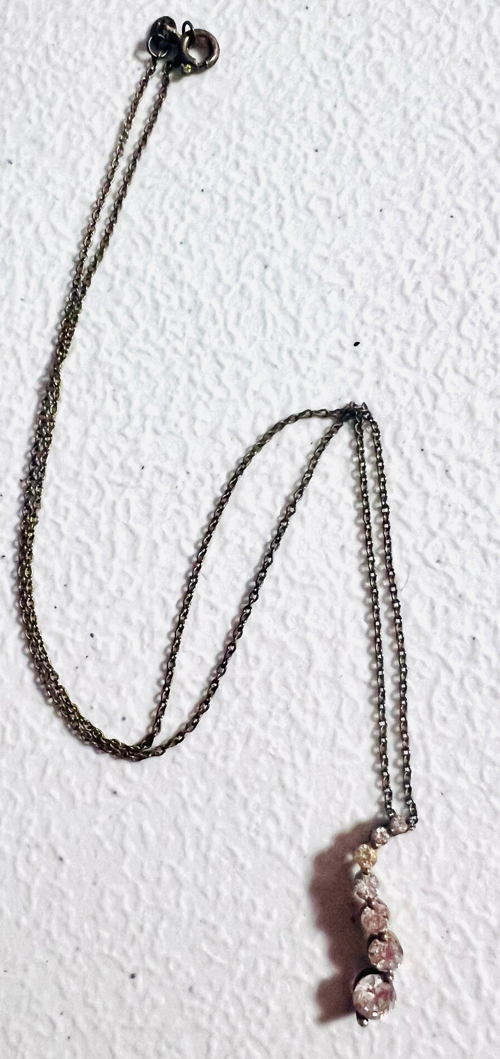 Vintage Stauer journey necklace gemstone stamped 925 seven stones hanging from an 18 inch sterling silver chain