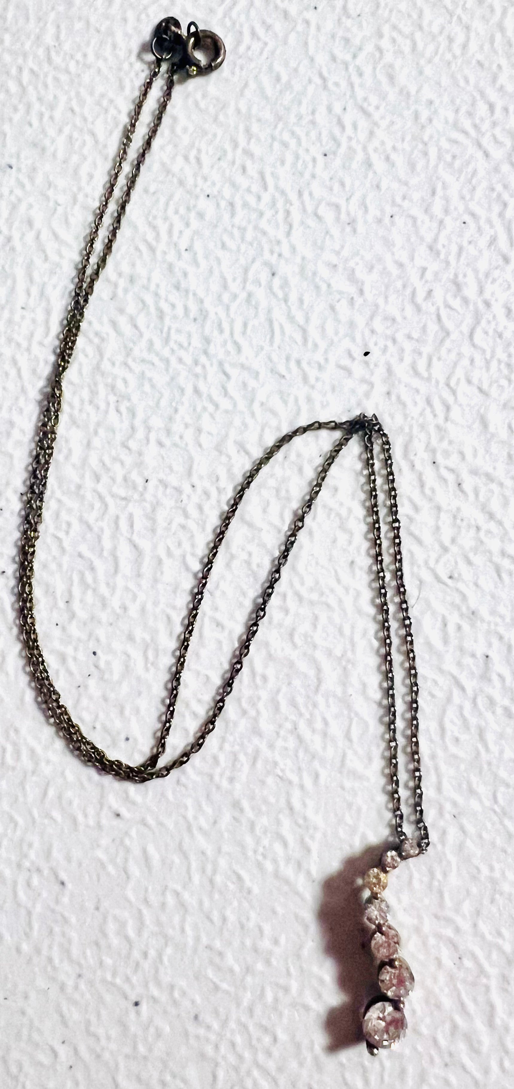 Vintage Stauer journey necklace gemstone stamped 925 seven stones hanging from an 18 inch sterling silver chain